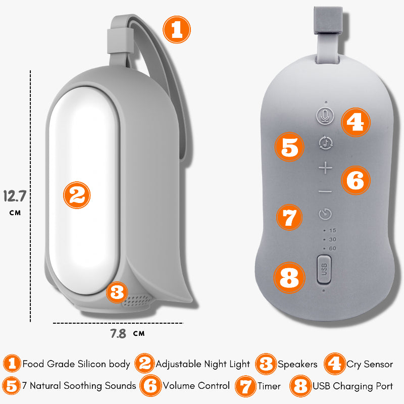 Smart Baby Sleep Soother with White Noise and Night Light