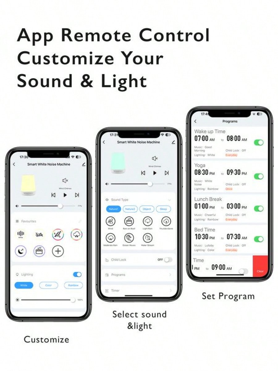 Sound Machine NightLight, White Noise Machine ForSleeping With 34 Soothing SoundsTimer, App Remote Control, PersonalSleep Routine
