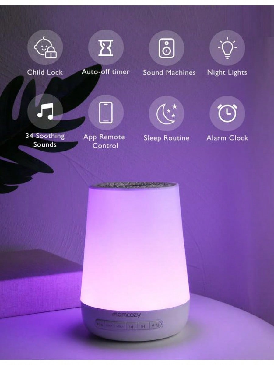 Sound Machine NightLight, White Noise Machine ForSleeping With 34 Soothing SoundsTimer, App Remote Control, PersonalSleep Routine