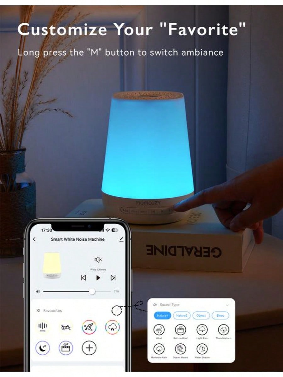 Sound Machine NightLight, White Noise Machine ForSleeping With 34 Soothing SoundsTimer, App Remote Control, PersonalSleep Routine