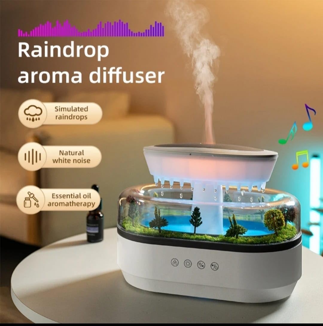 White Noise Rain Cloud Humidifier for Bedroom 350ML