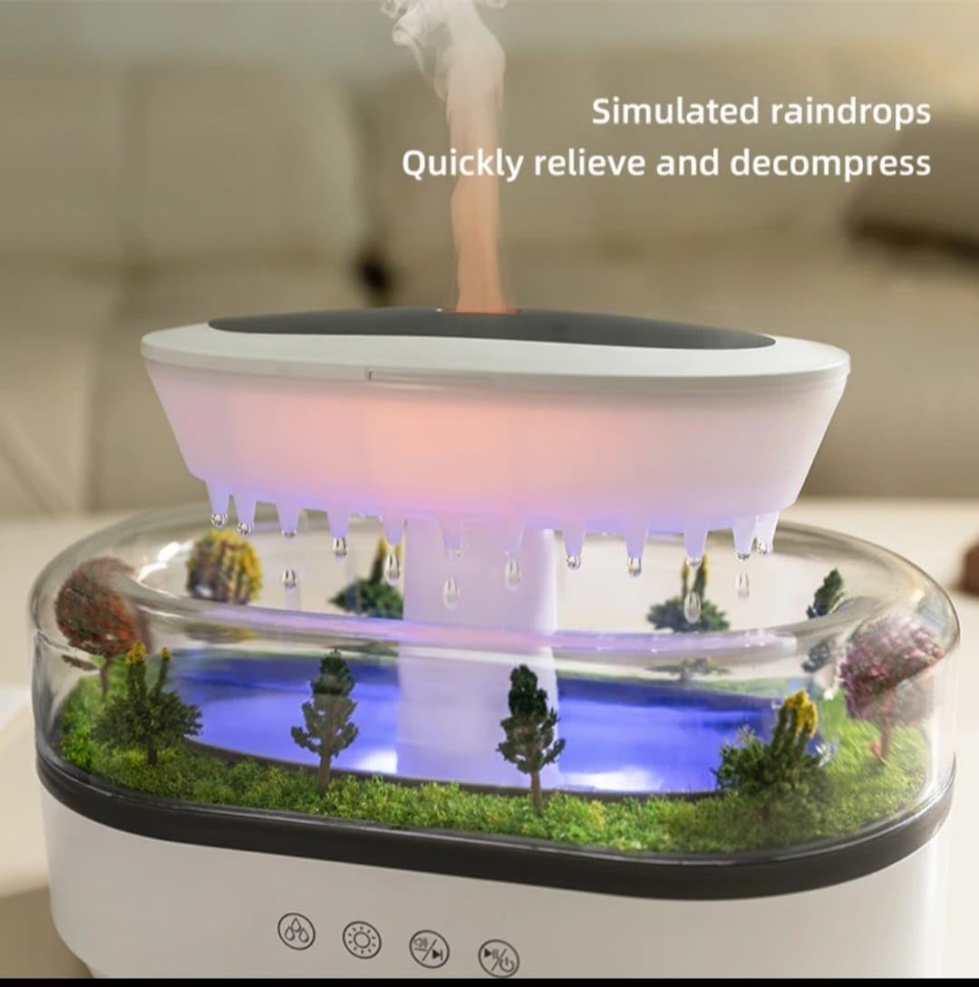 White Noise Rain Cloud Humidifier for Bedroom 350ML