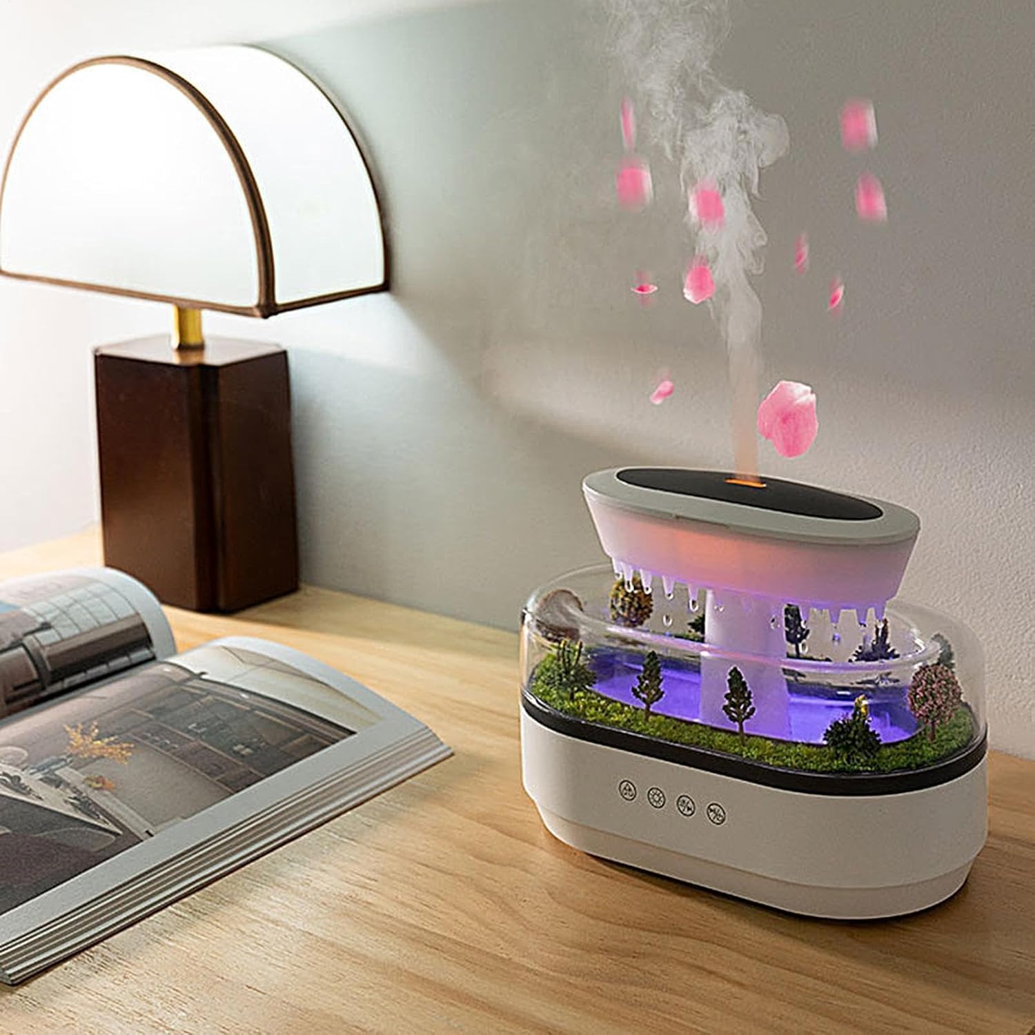 White Noise Rain Cloud Humidifier for Bedroom 350ML