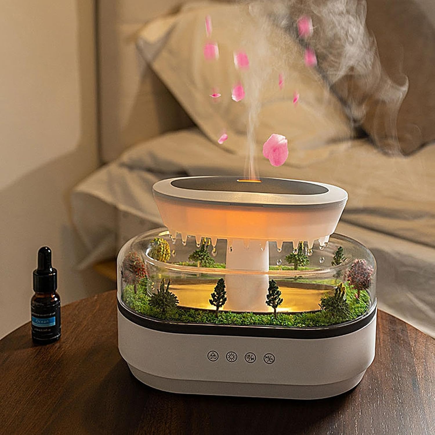 White Noise Rain Cloud Humidifier for Bedroom 350ML